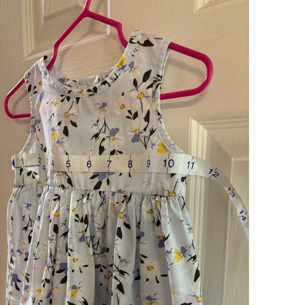 Mini Hop sweet Floral yellow blue baby girl Dress Sleeveless Casual Summer 24 mo